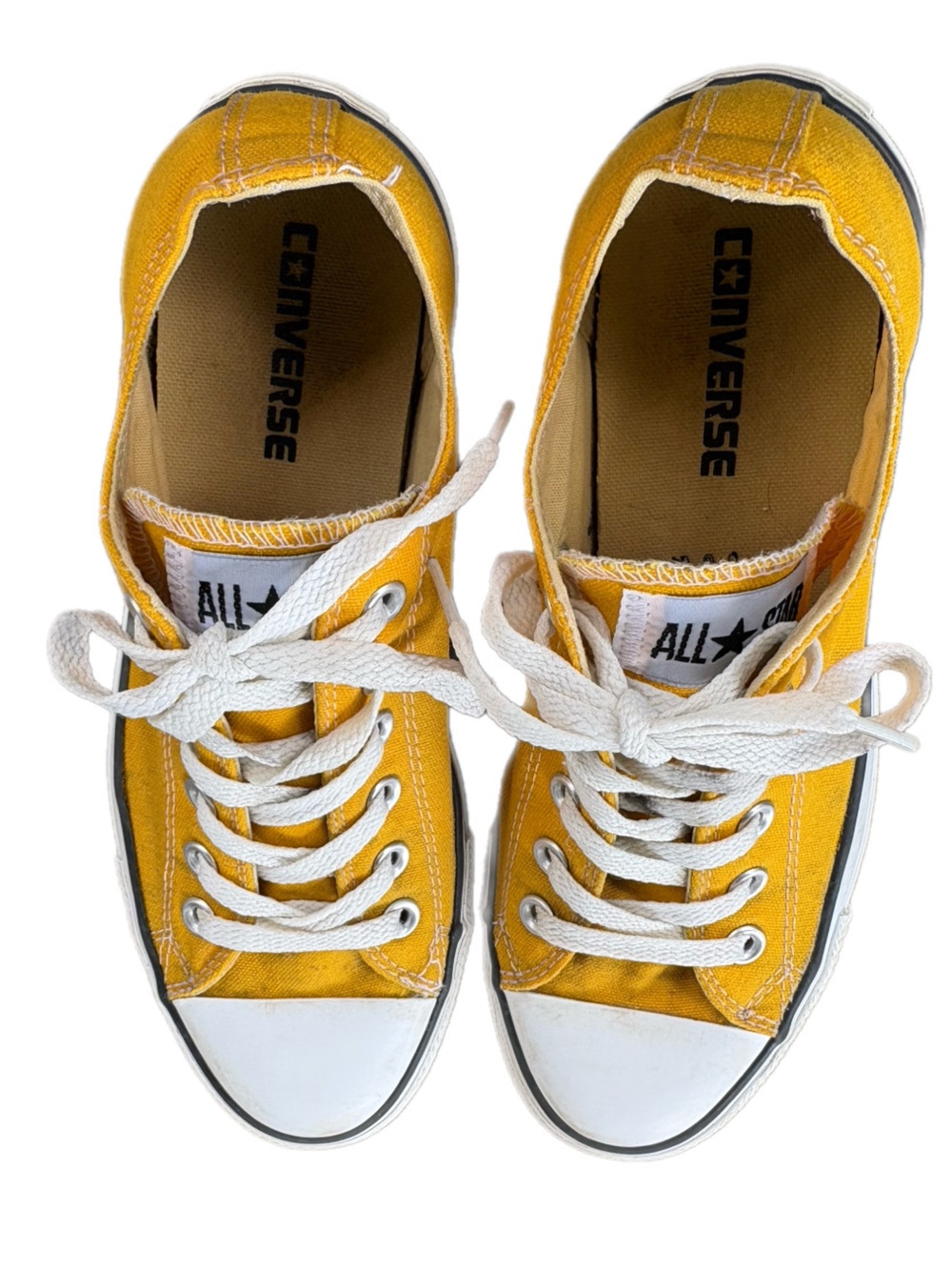 Converse Yellow Low-Top Canvas Sneakers with White Laces